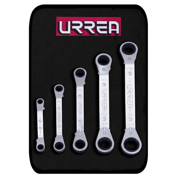 Urrea 12-Point Flat Ratcheting Box-End Wrenches (Set of 5 pieces) inches. 1190A